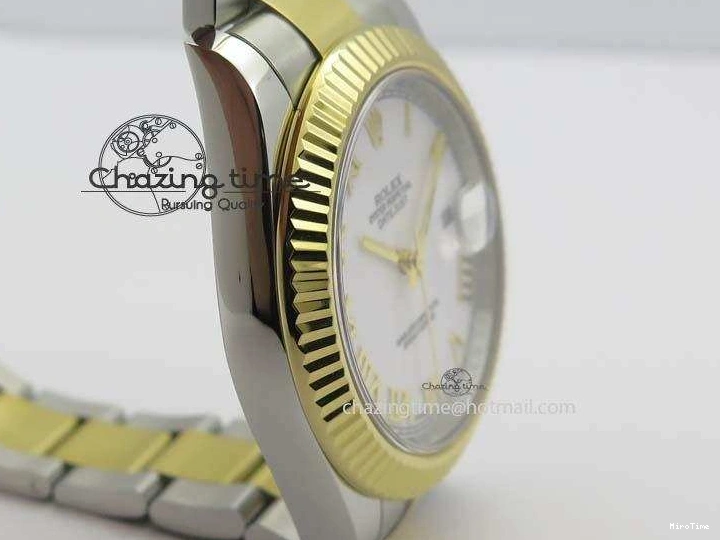 MiroTime 0404 DateJust II 116333 SS YG 41mm EW Best Edition White Dial Roman Markers On SS Bracelet A Casual 3821
